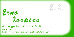 erno korpics business card