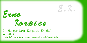 erno korpics business card